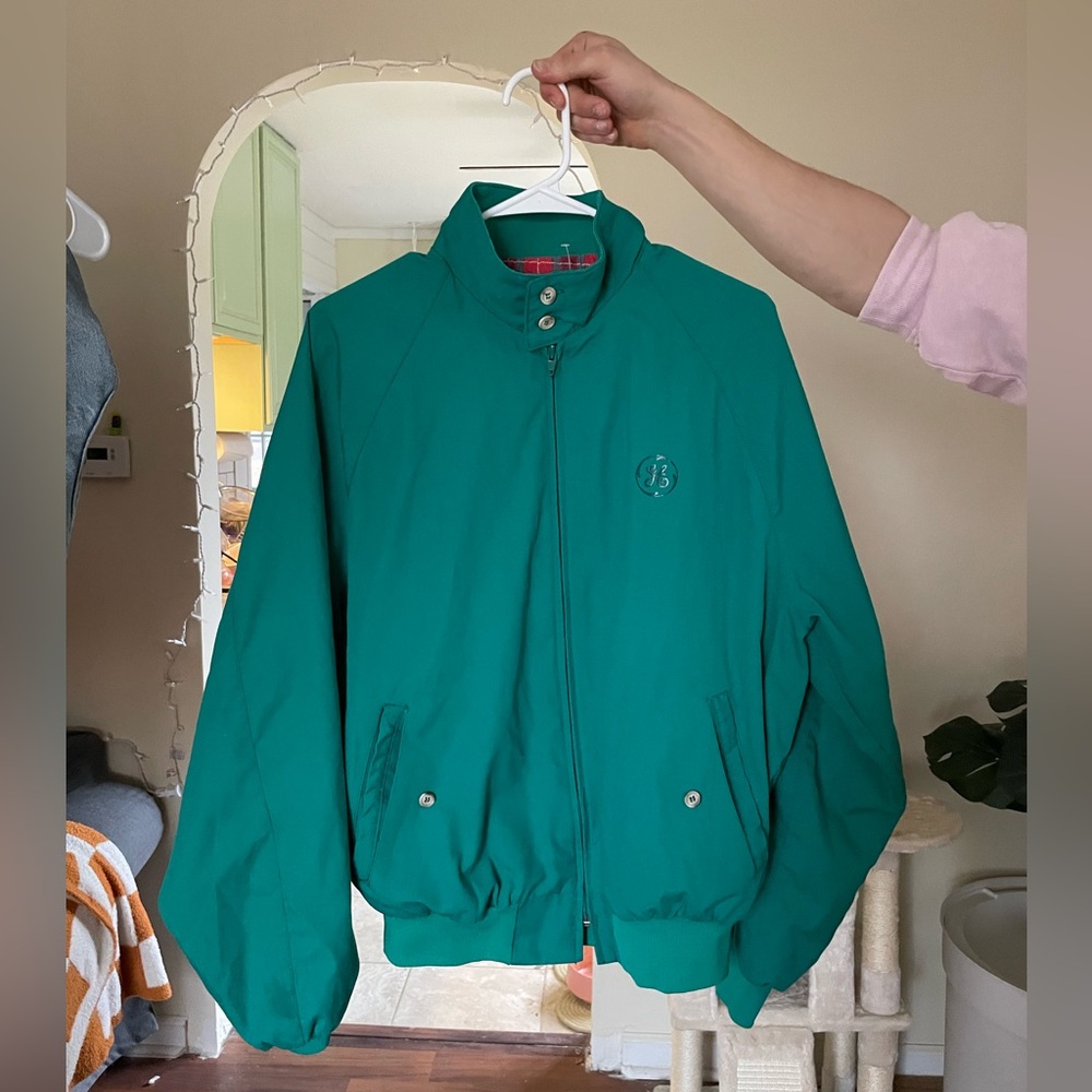 Green windbreaker